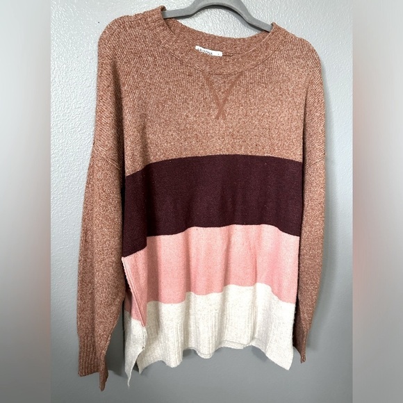 🚨 Arizona Jean Co Women’s Crewneck Stripe Over-Sized Sweater, Multicolor. - Picture 4 of 6